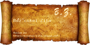 Böcskei Zita névjegykártya