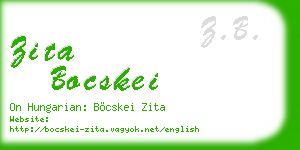 zita bocskei business card
